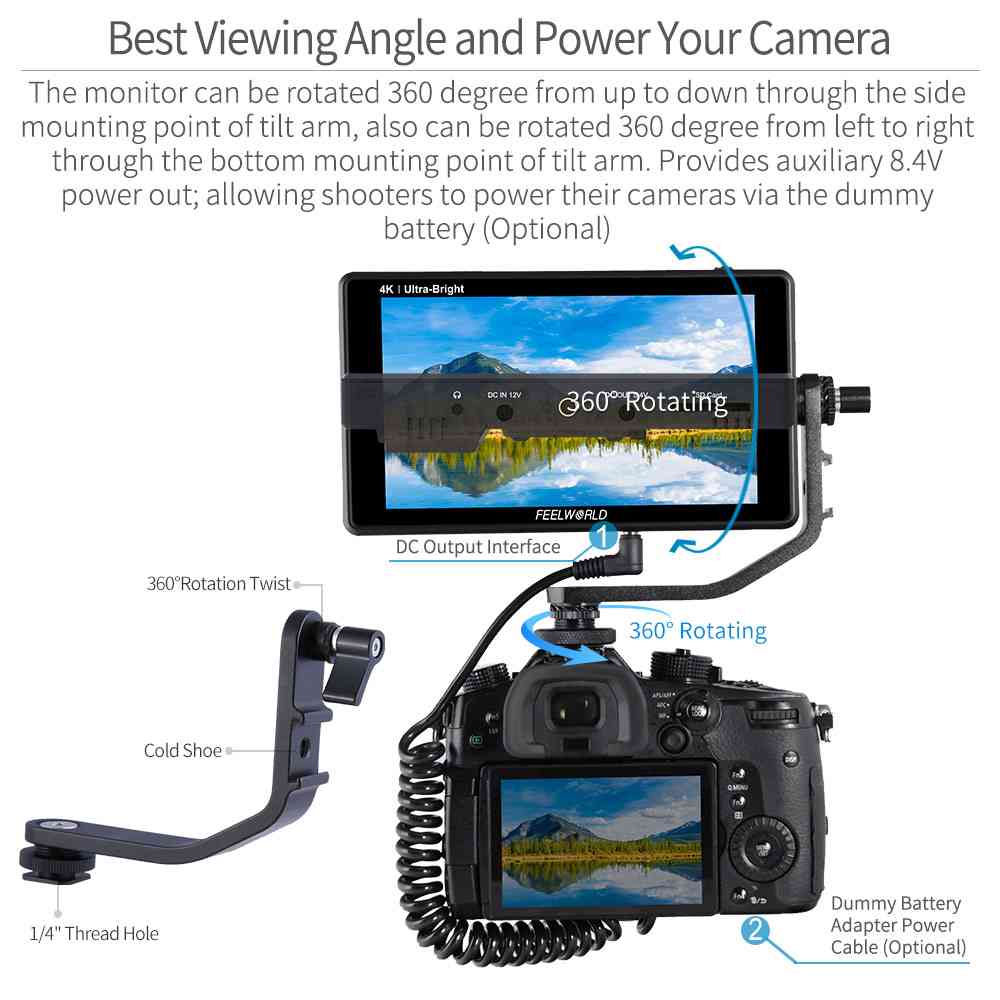 FeelWorld LUT6S moniteur 6" tactile 2600nit SDI HDMI HDR