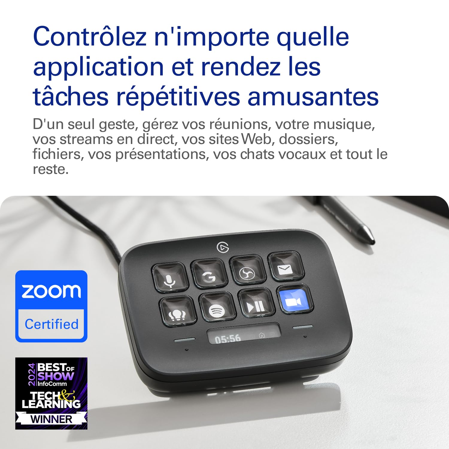Elgato Stream Deck Neo Contrôleur 8 Touches LCD Noir