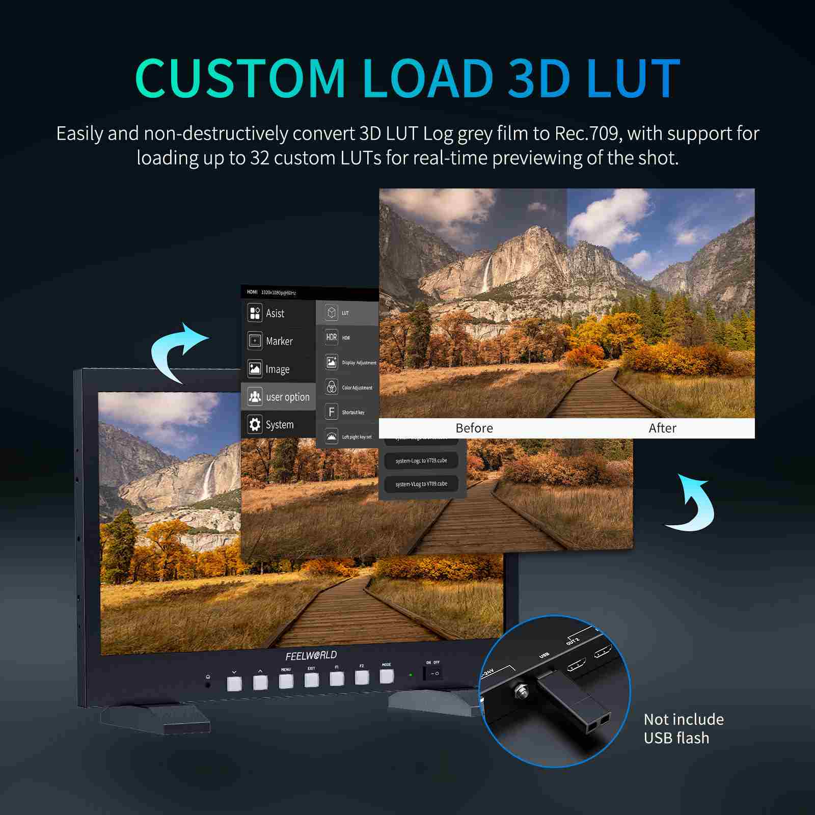 FeelWorld FVM215 moniteur broadcast 21,5" 1000nits 4K