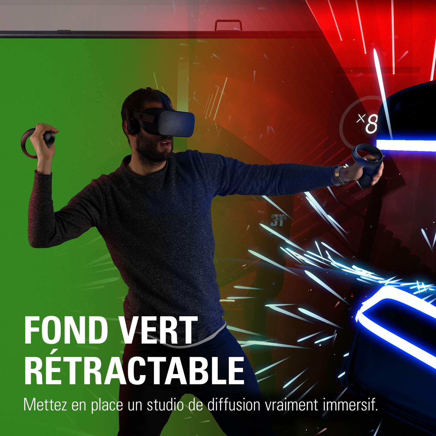 Elgato Green Screen fond vert rétractable 148x180 cm