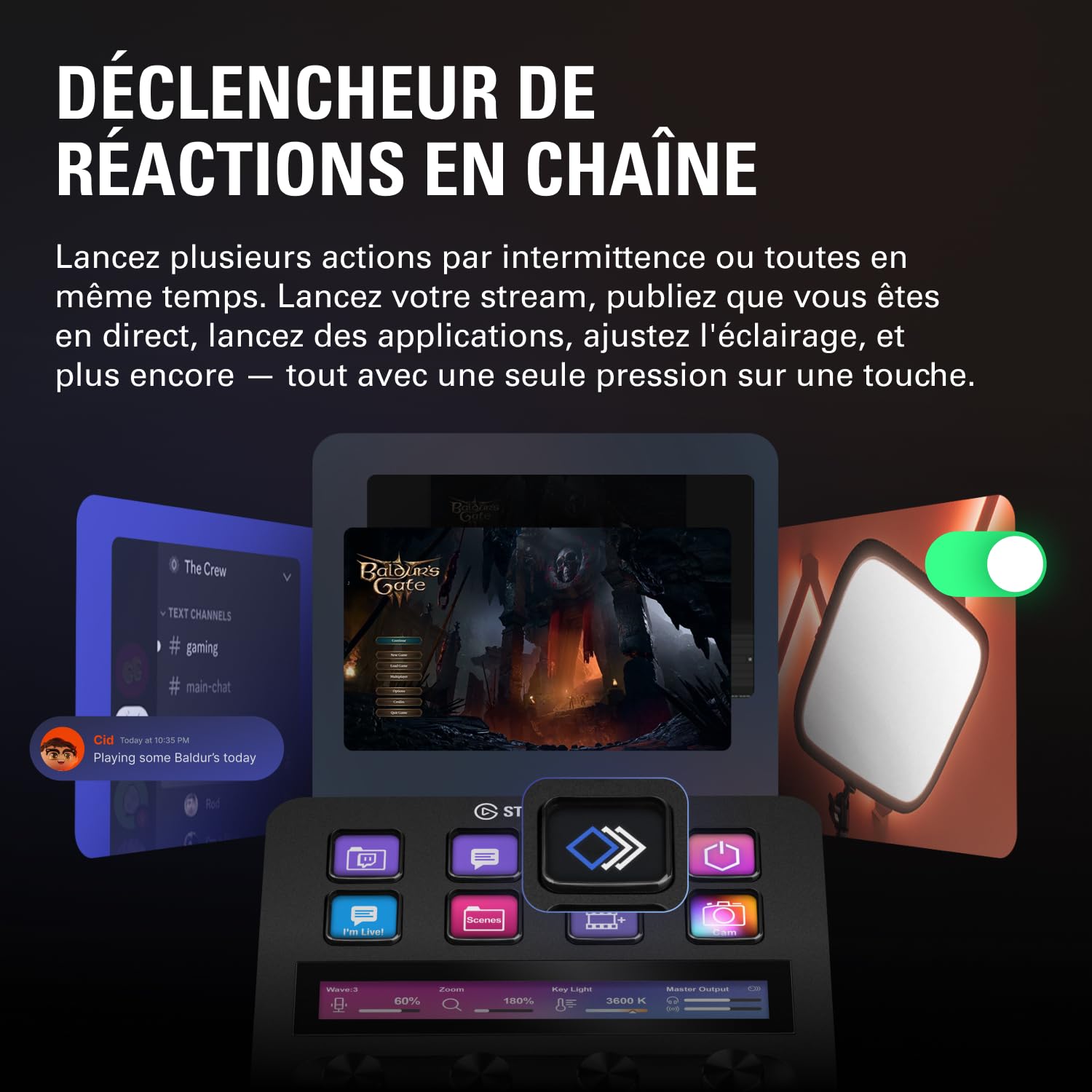 Elgato Stream Deck + console noir boutons rotatifs tactile