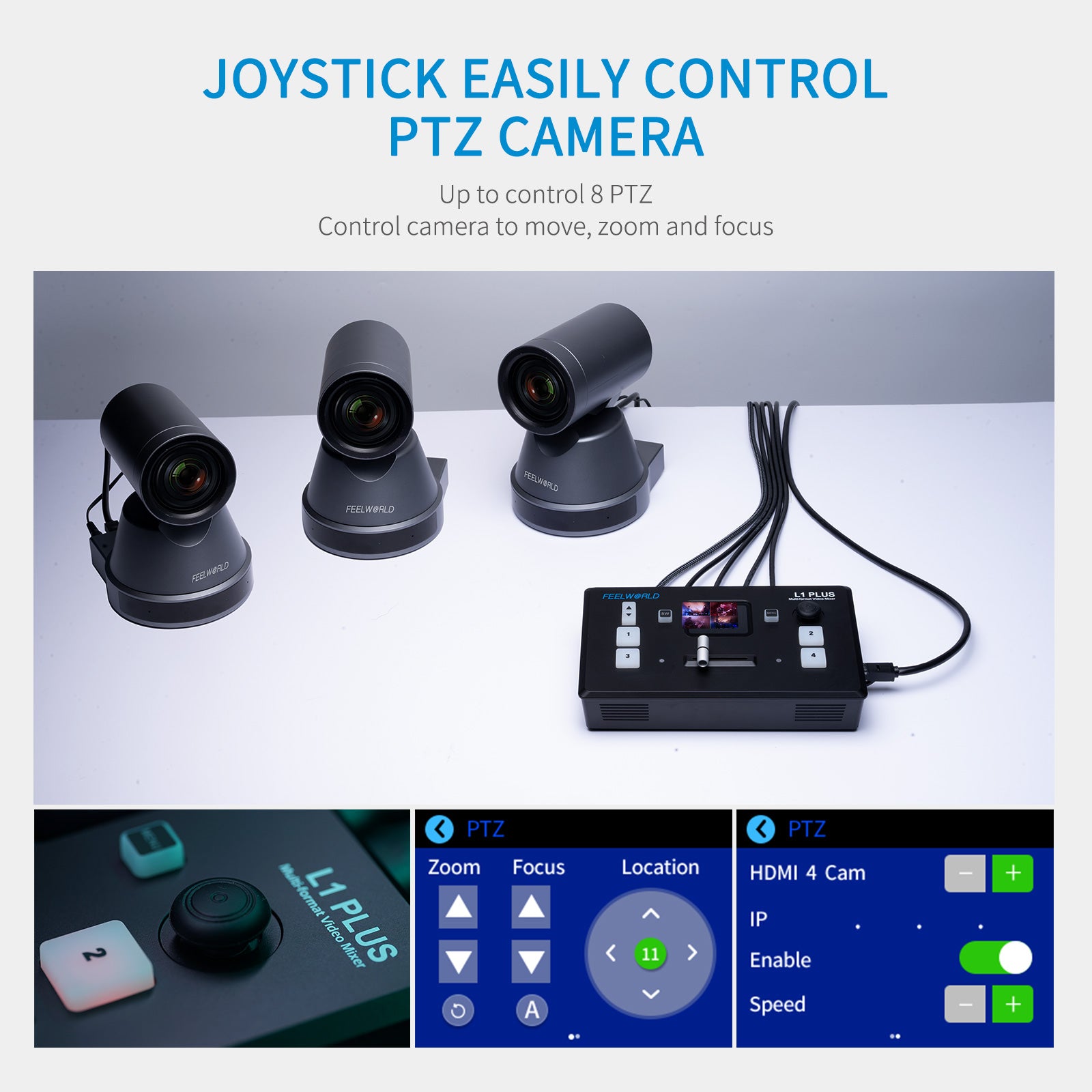 FeelWorld L1 PLUS mélangeur vidéo 4K 4xHDMI tactile