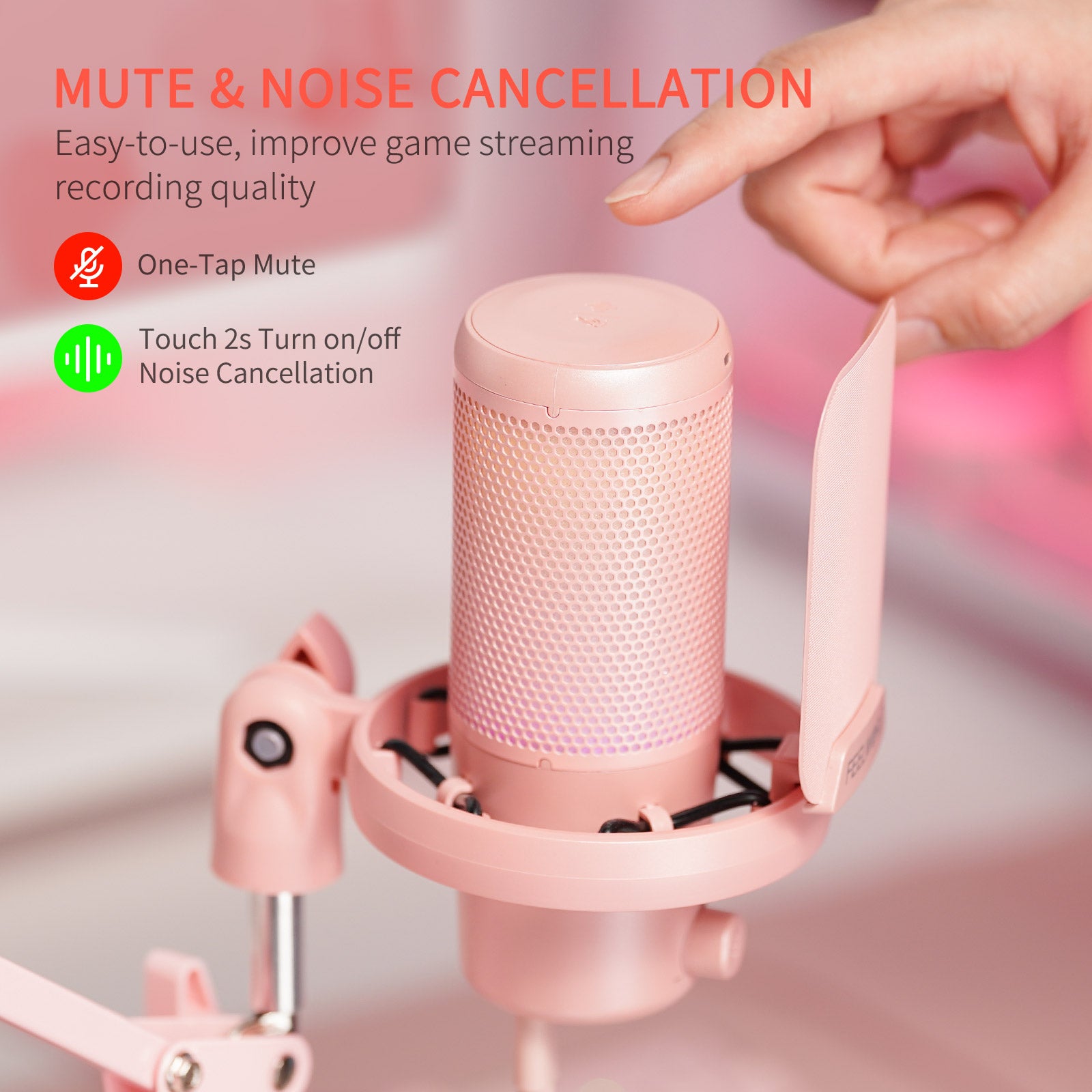FeelWorld Live Streaming Camera VM1 microphone USB rose