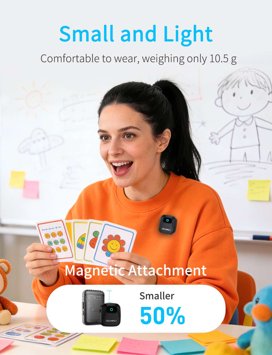 FeelWorld LM1 Micro cravate sans fil noir 2TX + RX + boîtier