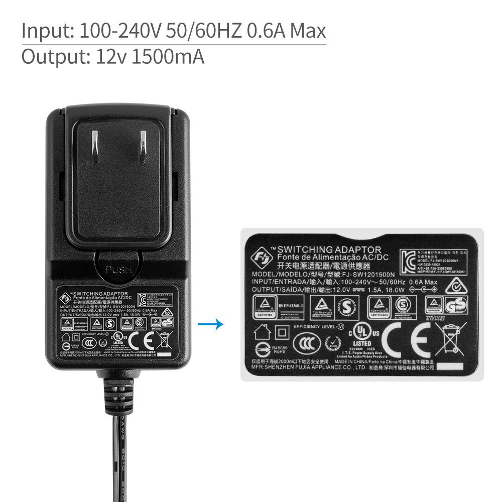 FeelWorld adaptateur secteur 12V 1.5A DC moniteur field US