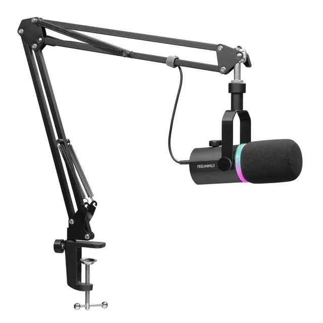 FeelWorld PM1 Micro Dynamique XLR USB Noir + Bras