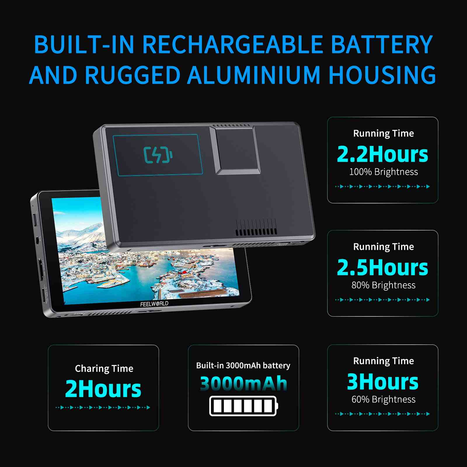FeelWorld P6XL moniteur 6" tactile batterie intégrée terrain