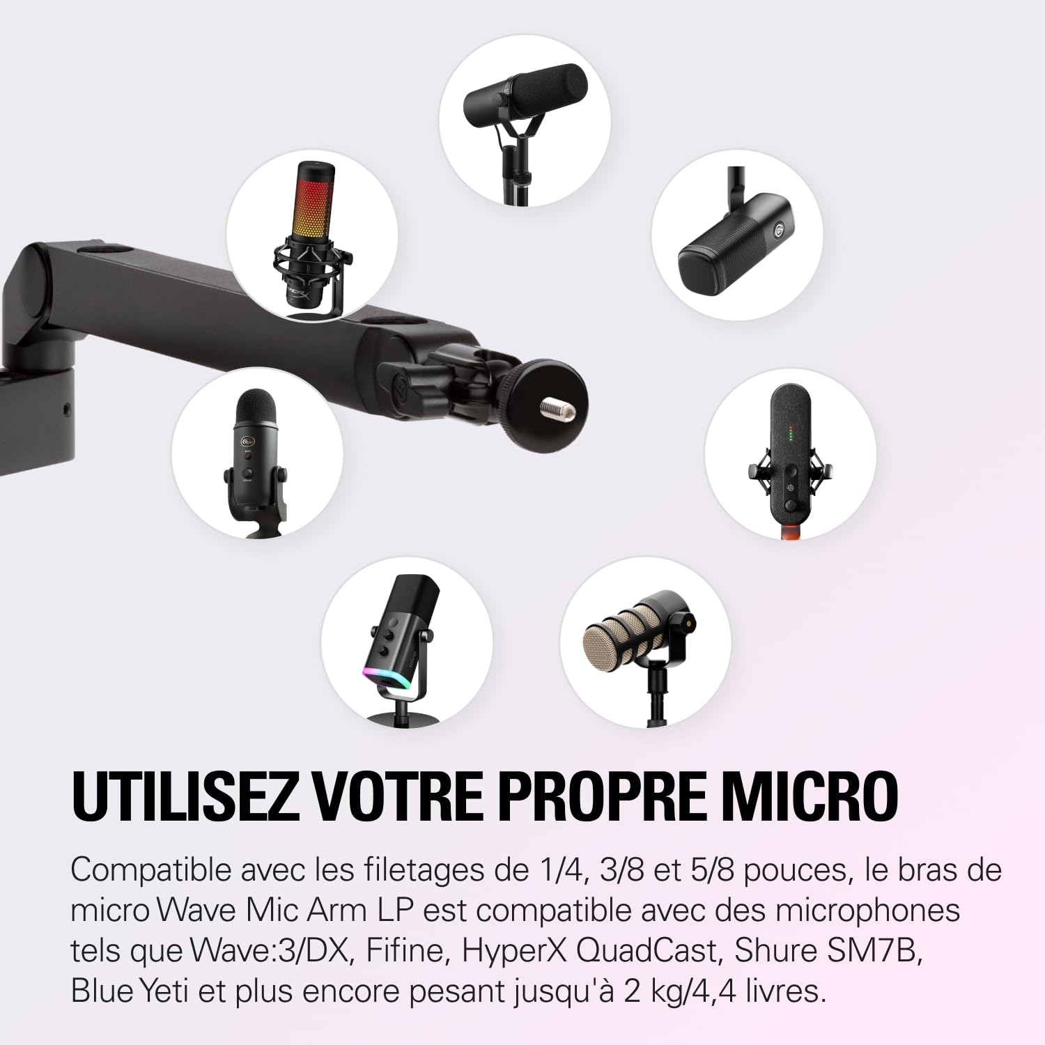 Elgato Wave Mic Arm LP bras micro bureau 740 mm