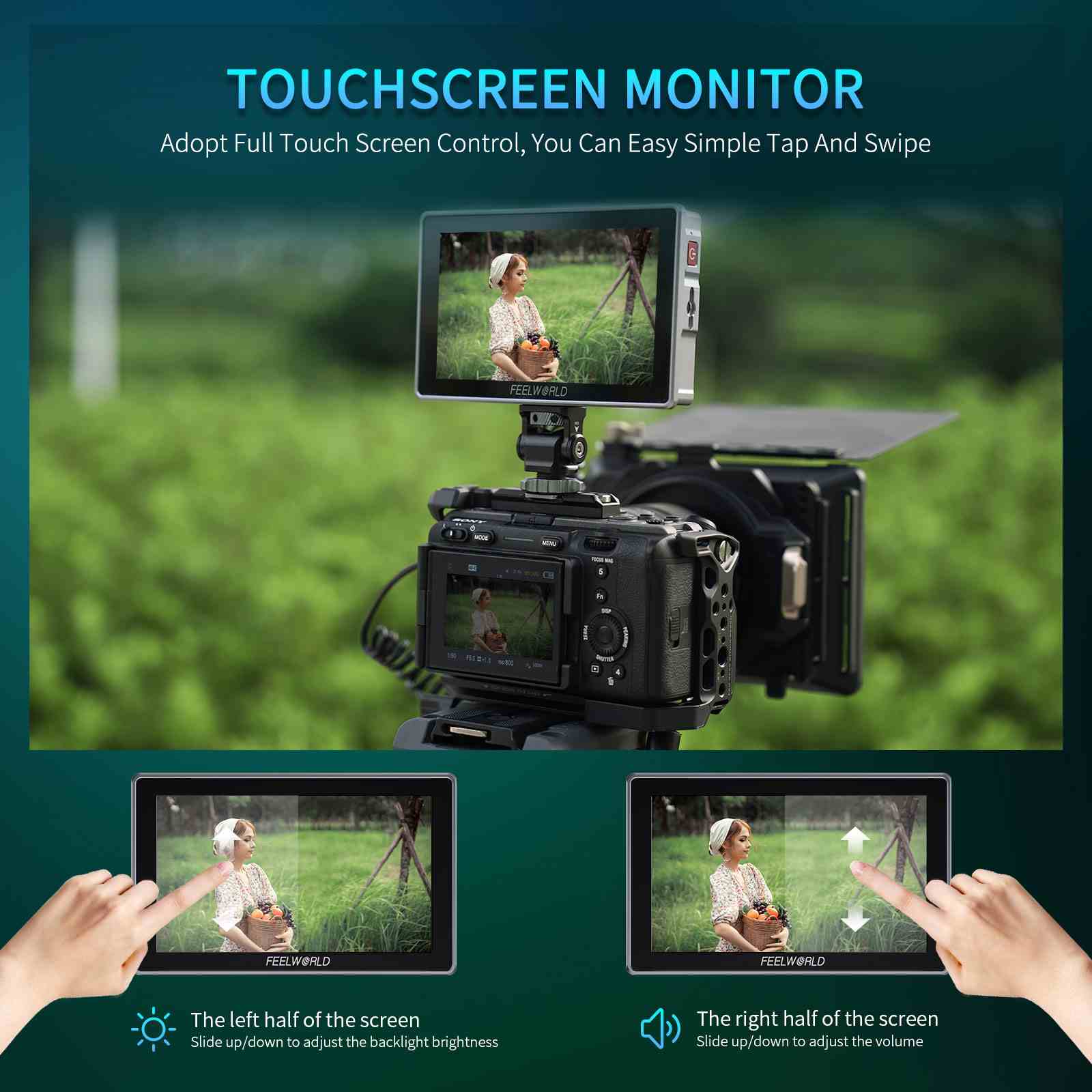 FeelWorld Broadcast Monitor H5 5,5" tactile 12G-SDI 1200 nits