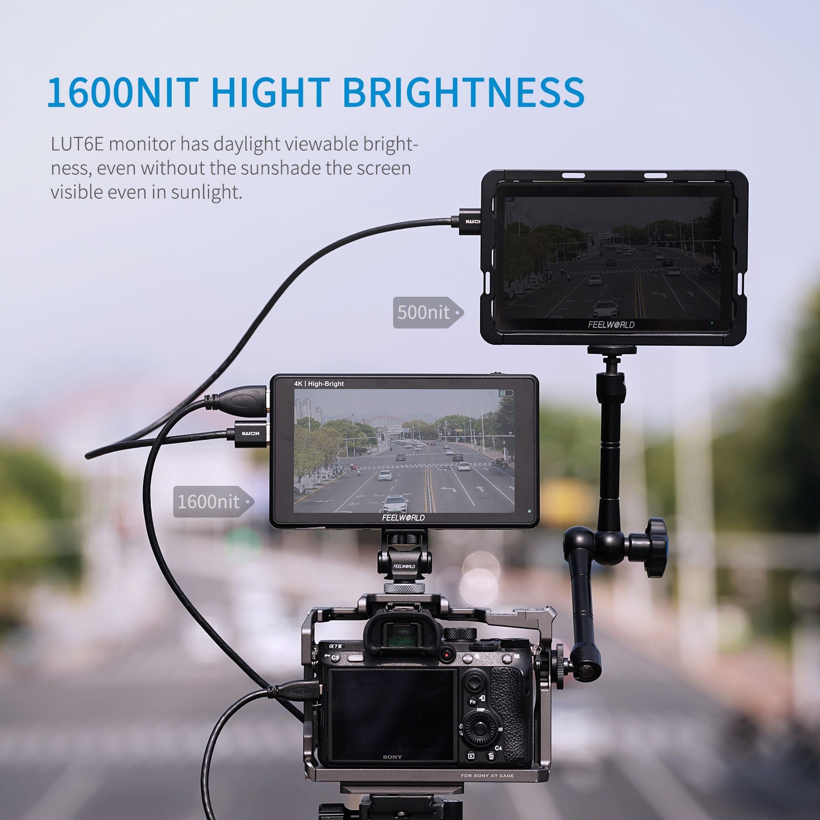FeelWorld LUT6E moniteur terrain 6" tactile 1600 nits 4K