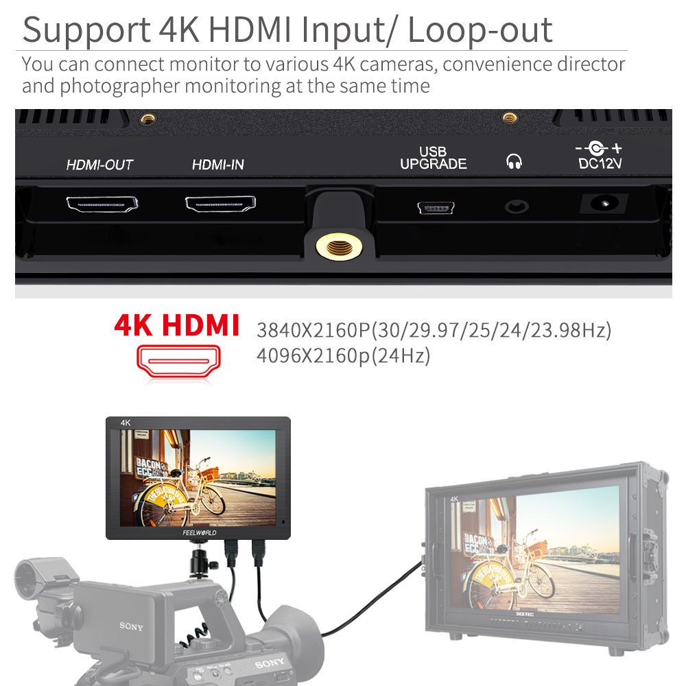 FeelWorld FH7 moniteur vidéo 7 pouces Full HD HDMI 4K