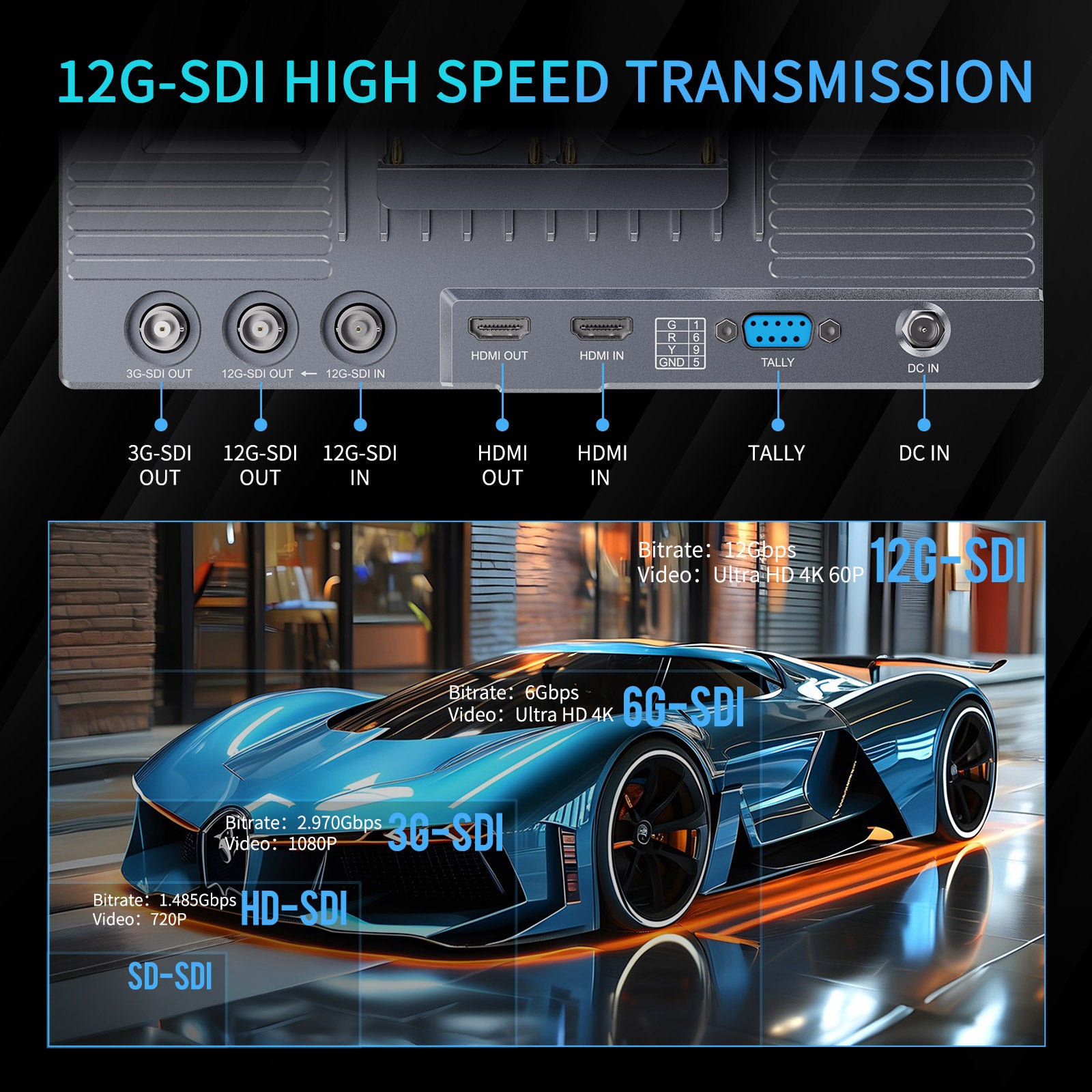 FeelWorld S10 moniteur 10,1 pouces 12G-SDI tactile 1200 nits
