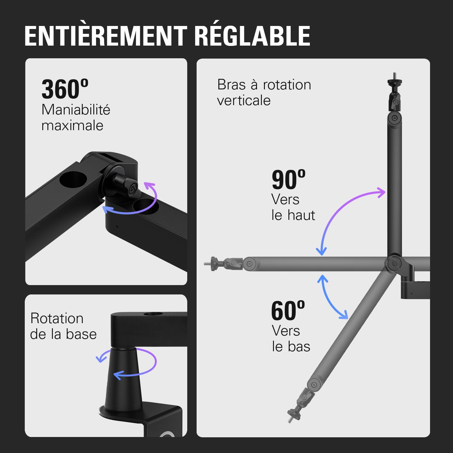 Elgato Wave Mic Arm LP bras micro bureau 740 mm