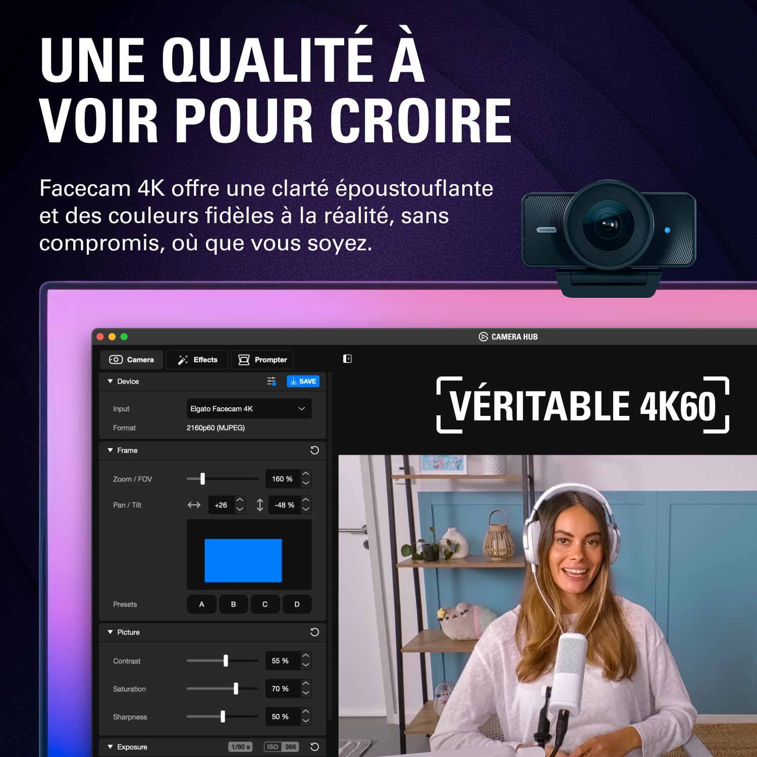 Elgato Facecam 4K webcam studio 4K60 HDR Sony