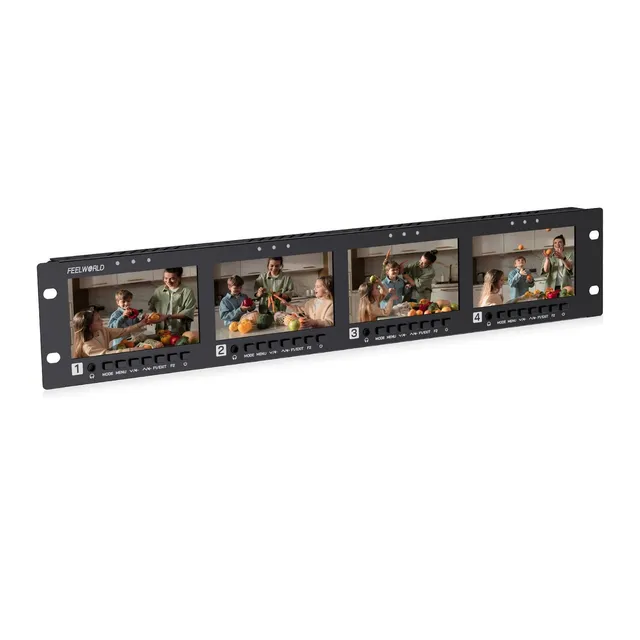 FeelWorld Q41 moniteur rack 2U 4x4,5" SDI HDMI 4K