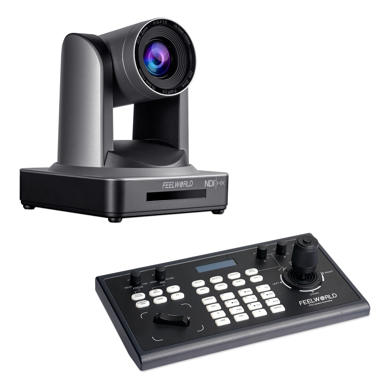 FeelWorld KBC10 + NDI20X caméra PTZ pack streaming