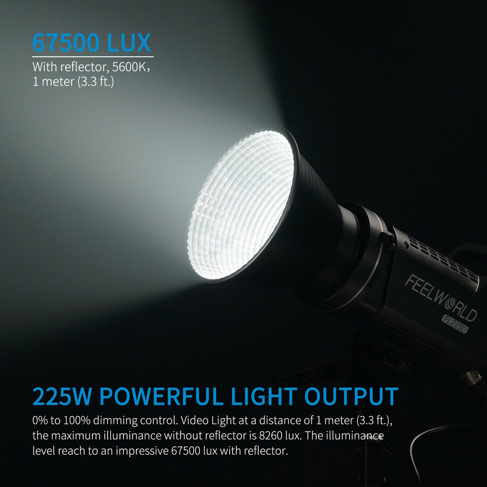 FeelWorld FL225D projecteur LED 225W 5600K daylight