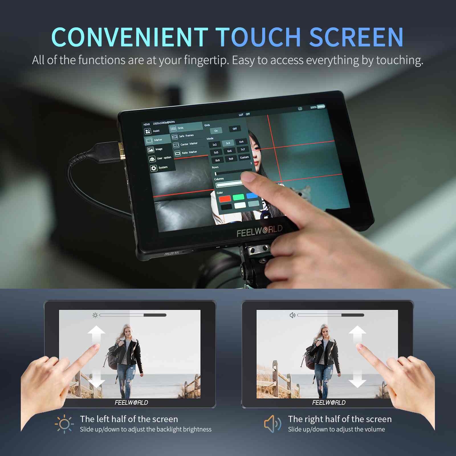 FeelWorld F7 Plus moniteur 7 pouces 1200 nits tactile 4K