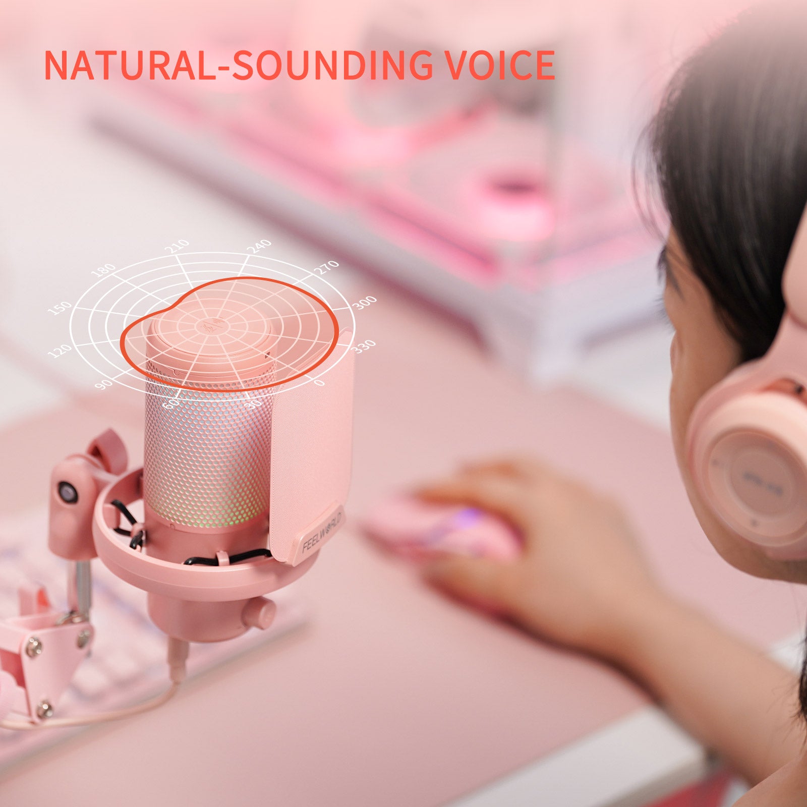 FeelWorld Live Streaming Camera VM1 microphone USB rose