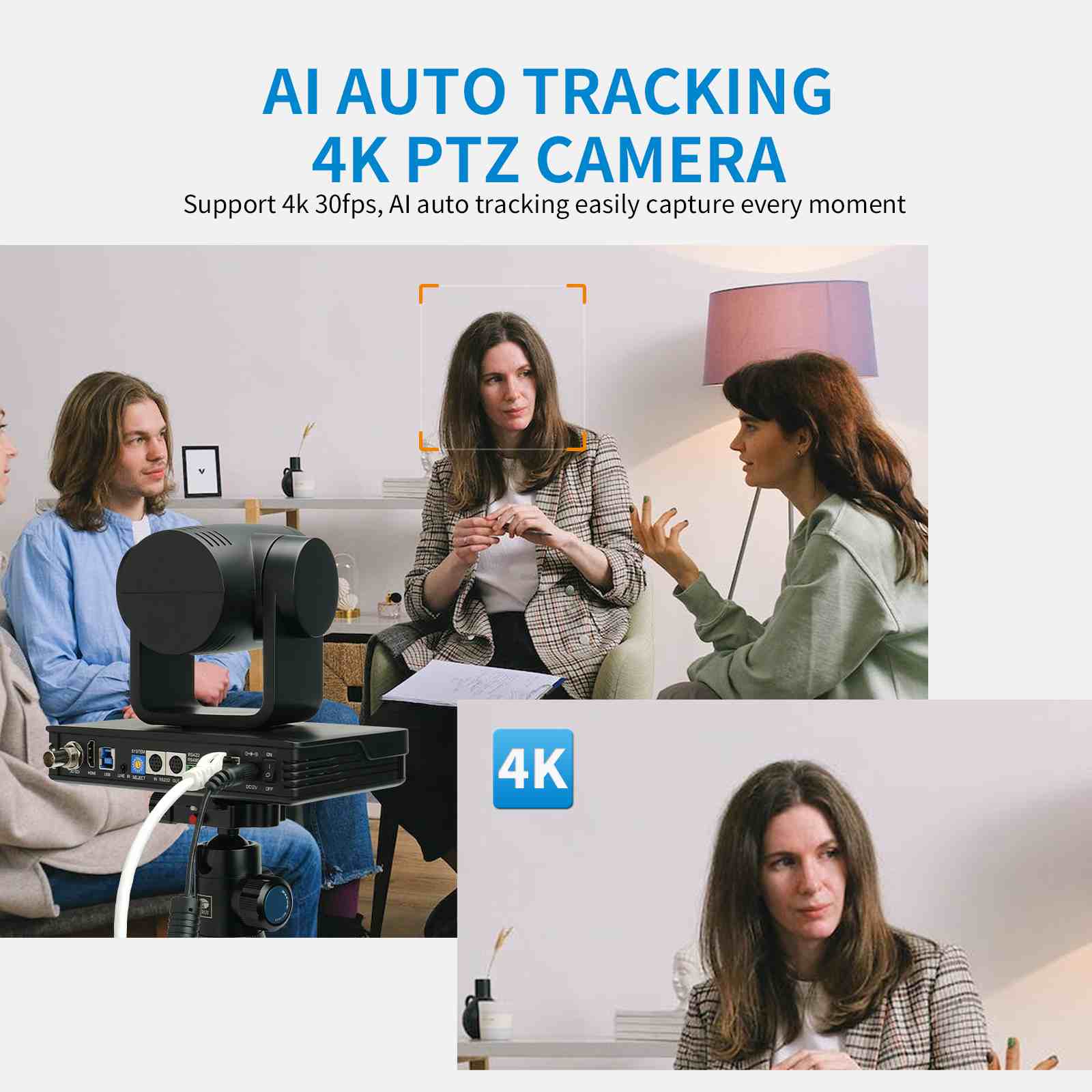 FeelWorld UHD4K12X caméra PTZ 4K 12x zoom PoE