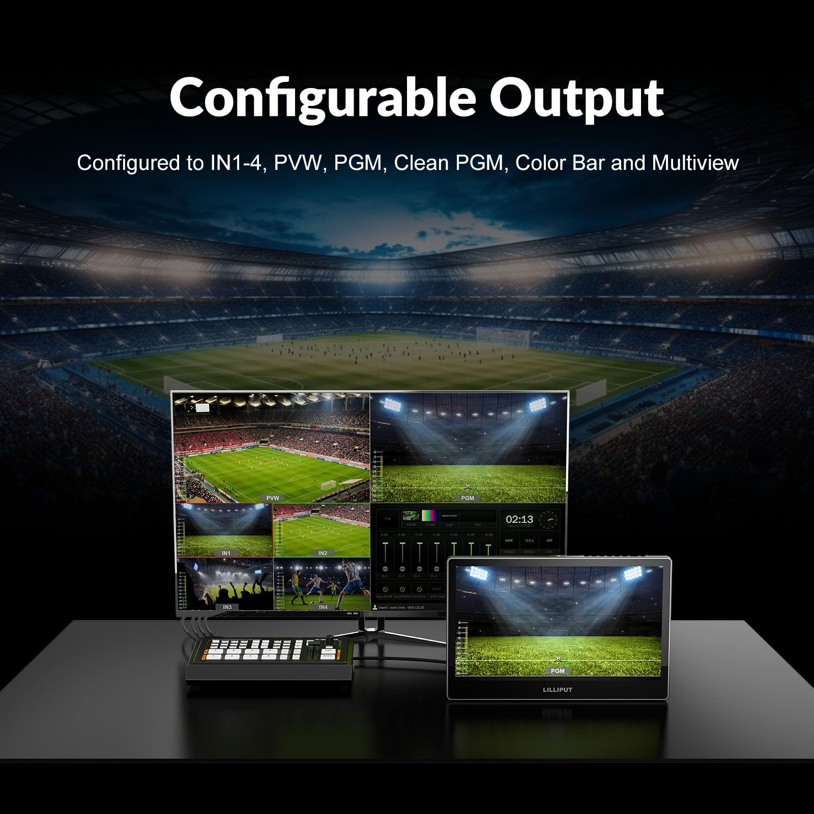 AvMatrix Shark H4 Mélangeur vidéo 4 HDMI streaming