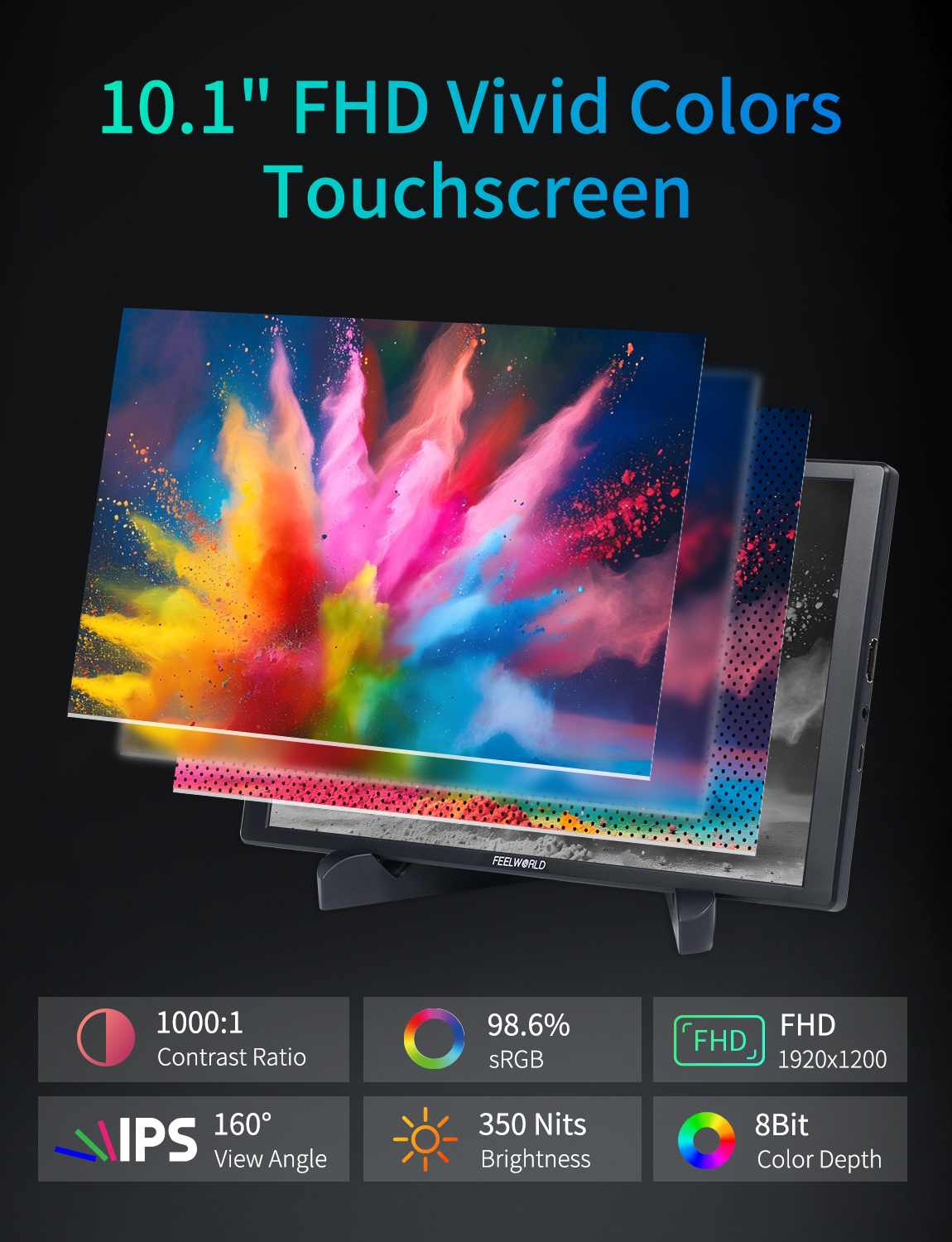 FeelWorld D10 moniteur portable tactile 10,1" FHD IPS