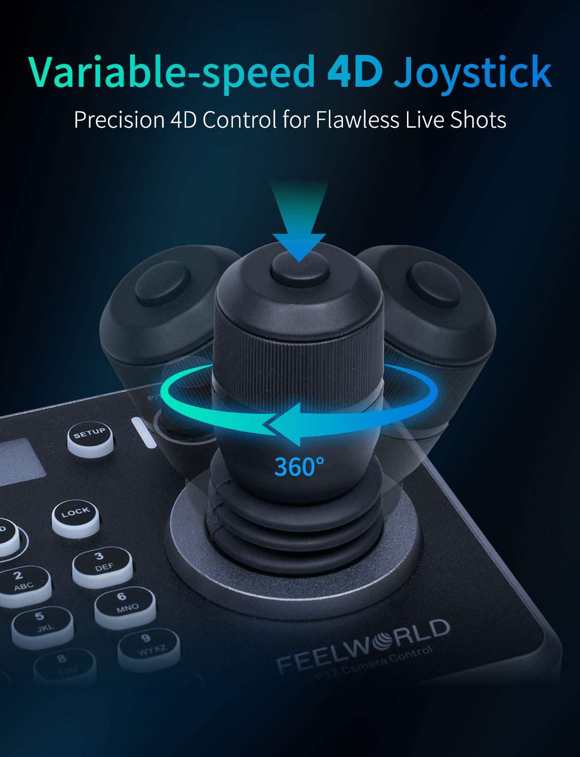 FeelWorld KBC20N Contrôleur PTZ NDI PoE Joystick 4D
