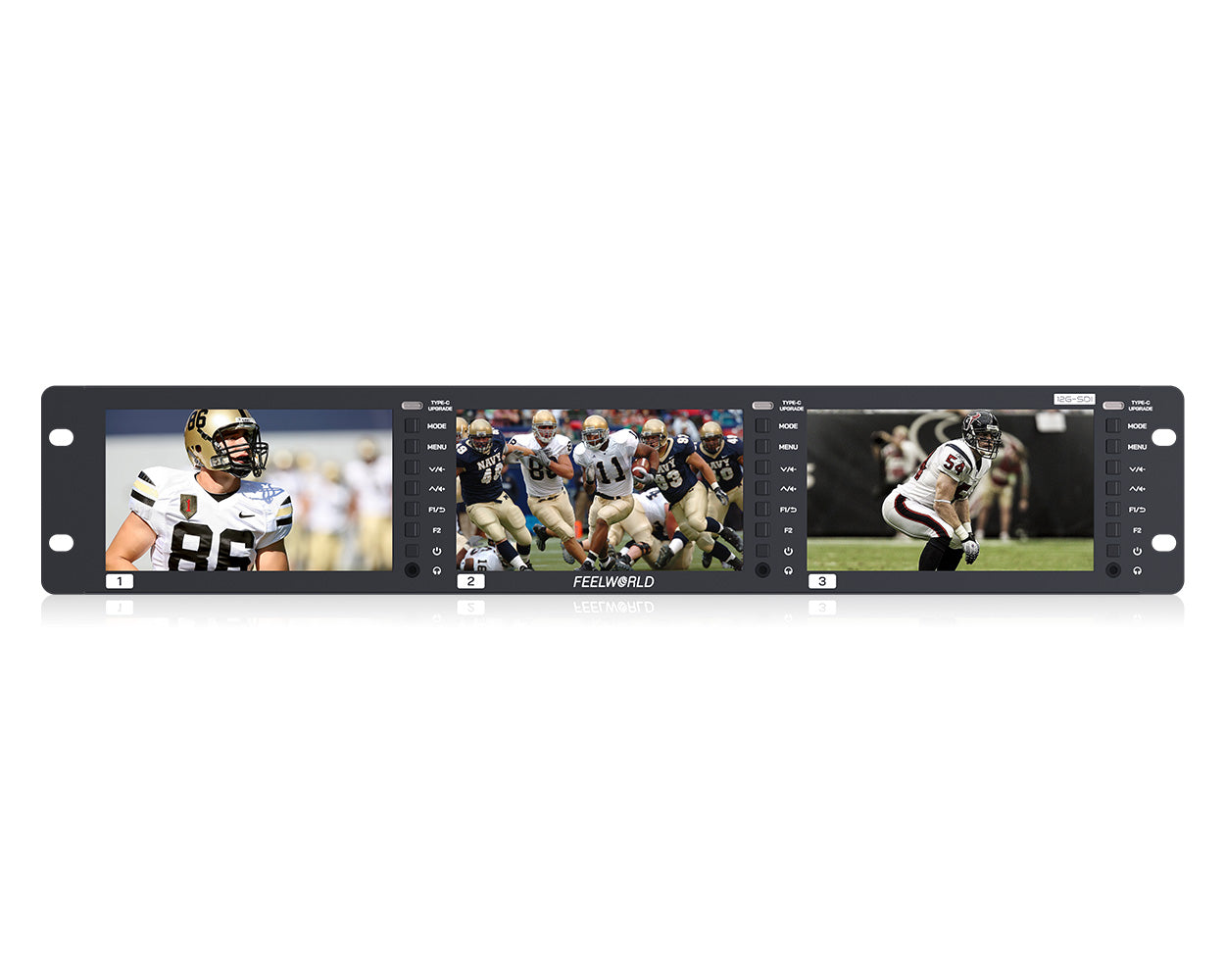 FeelWorld FRM501G Moniteur rack 2RU triple 5,5" 12G-SDI 4K