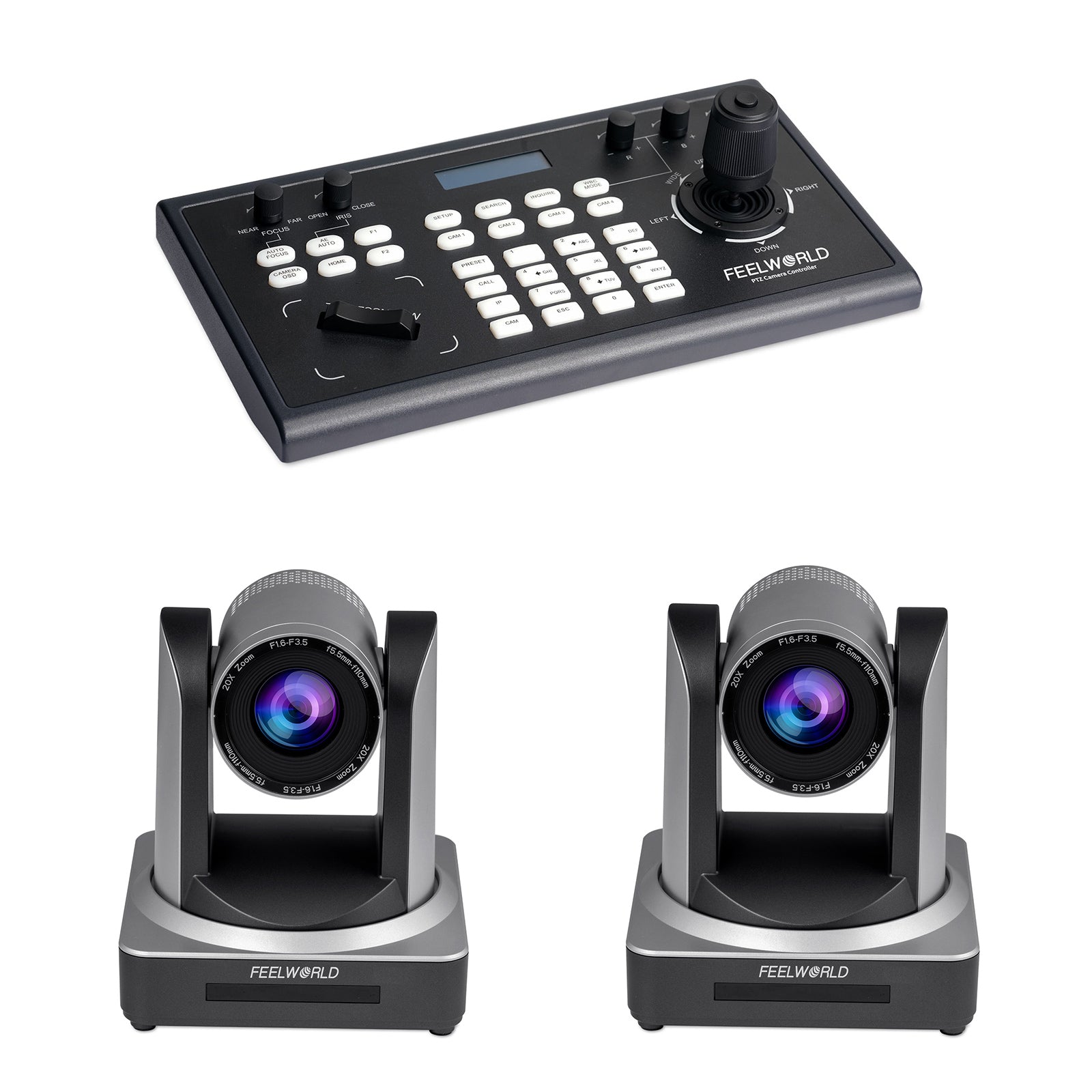 FeelWorld KBC10 + 2 POE20X kit PTZ streaming direct