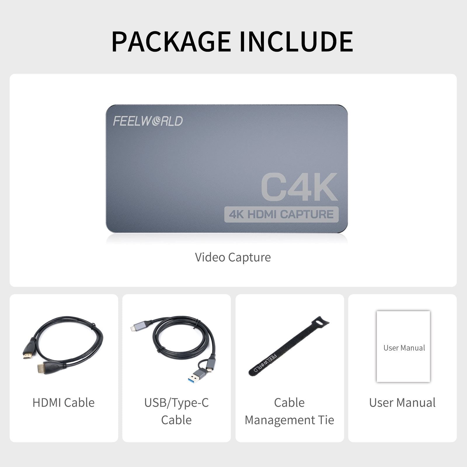 FeelWorld C4K carte de capture 4K 60Hz HDMI USB-C