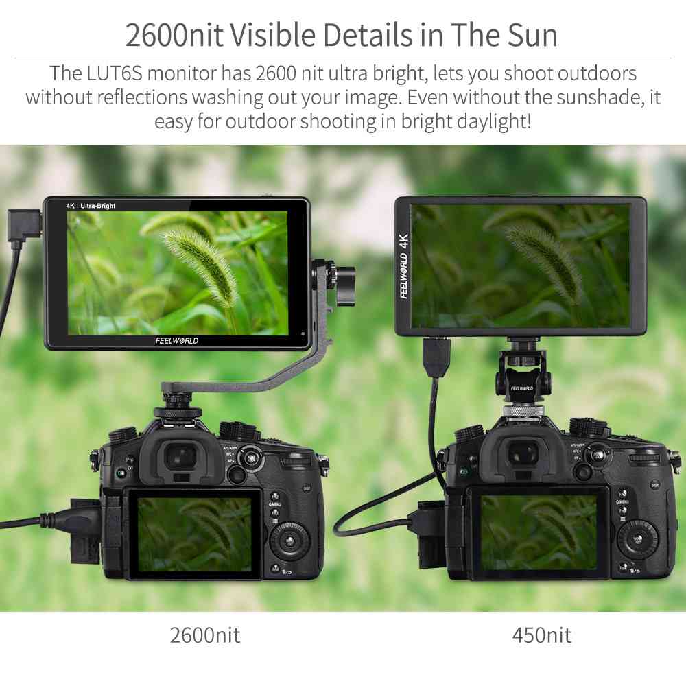 FeelWorld LUT6S moniteur 6" tactile 2600nit SDI HDMI HDR