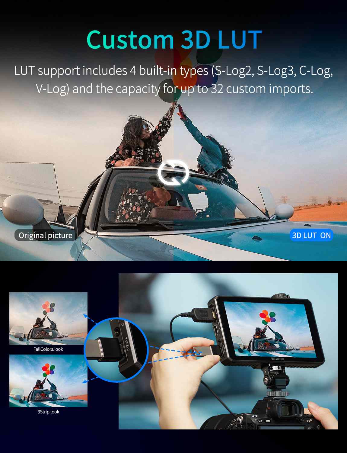 FeelWorld SC6 moniteur 6 pouces 1500 nits tactile SDI HDMI