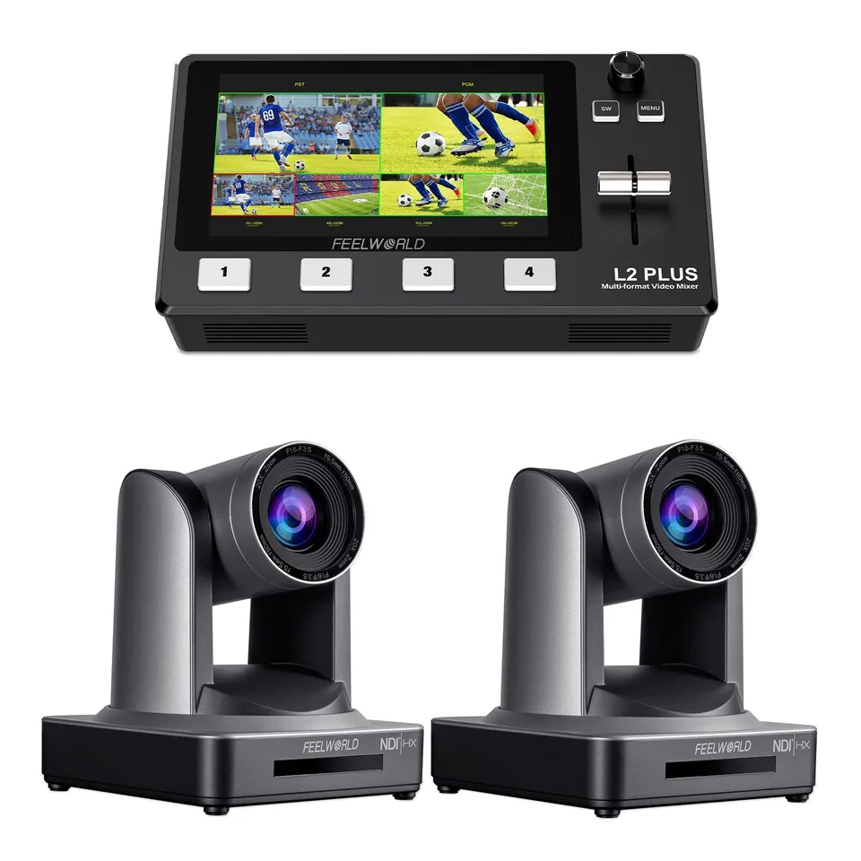 FeelWorld L2 PLUS + 2 NDI20X kit switcher PTZ NDI