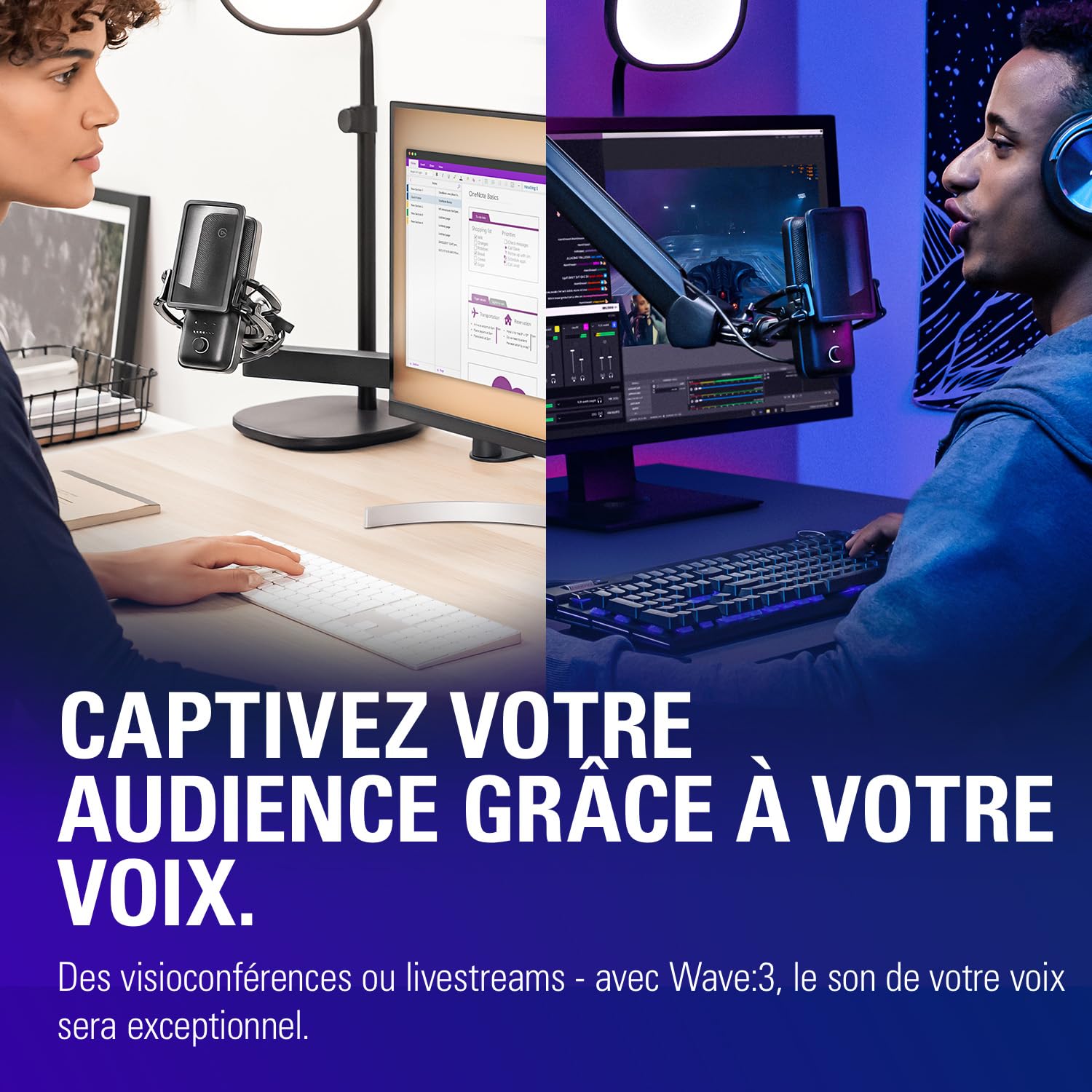 Elgato Wave:3 micro USB cardioïde noir 24 bits