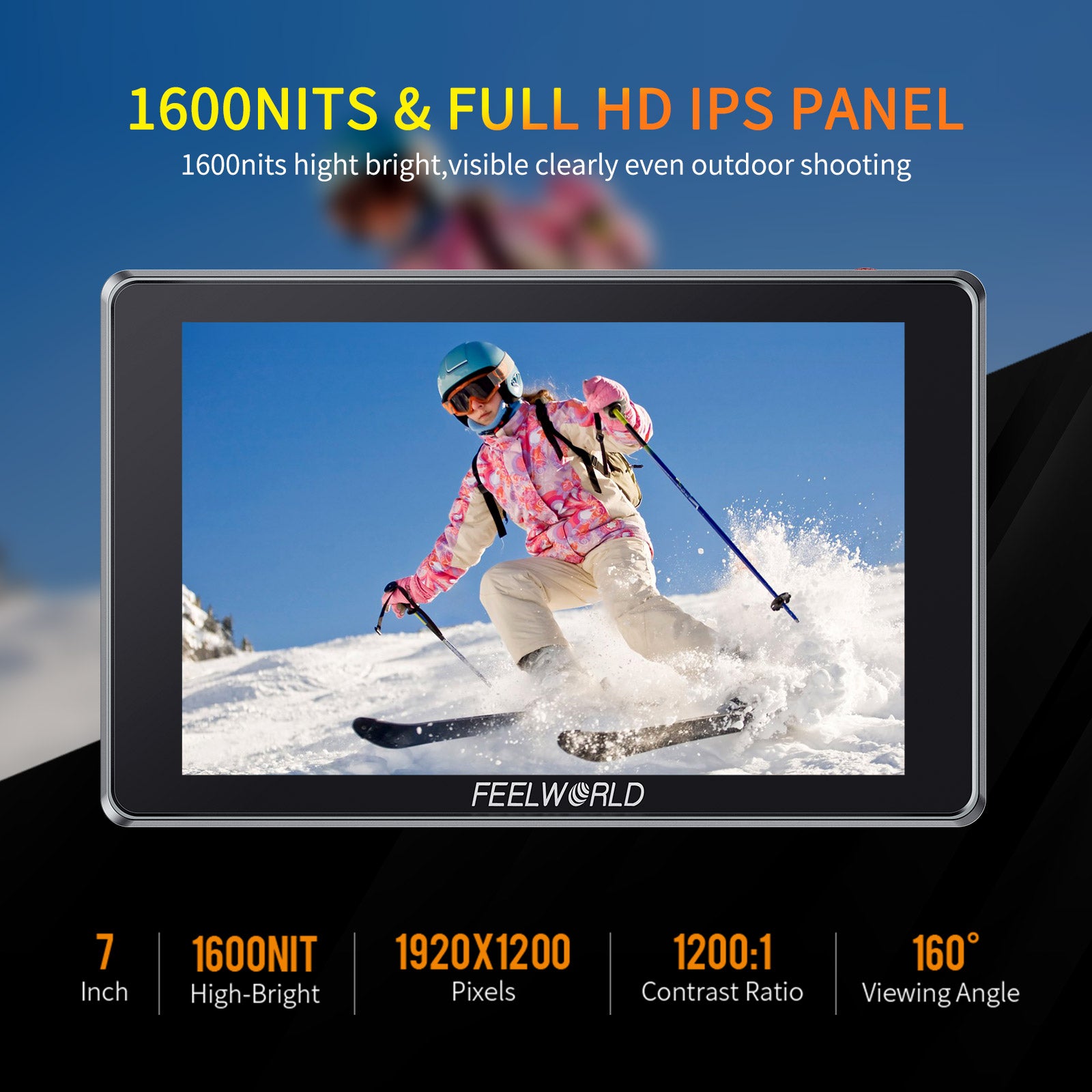 FeelWorld S7 Moniteur 7" 12G-SDI HDMI 1600nit tactile