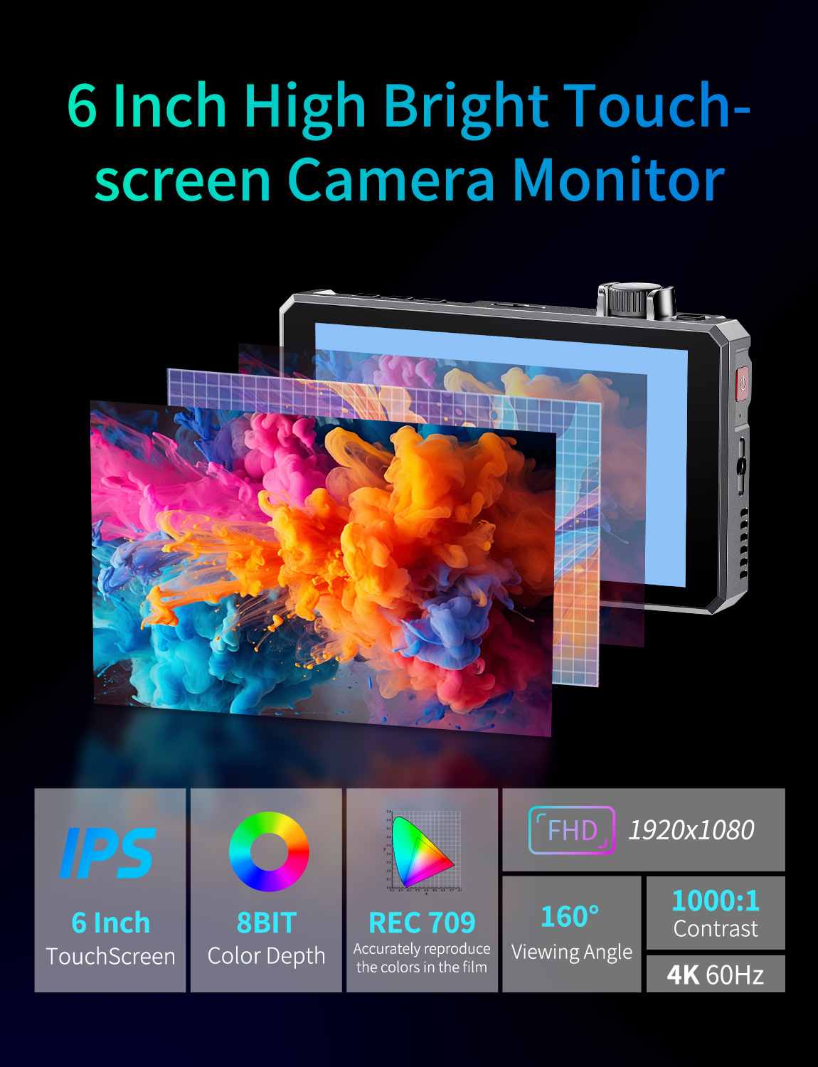 FeelWorld SC6 moniteur 6 pouces 1500 nits tactile SDI HDMI