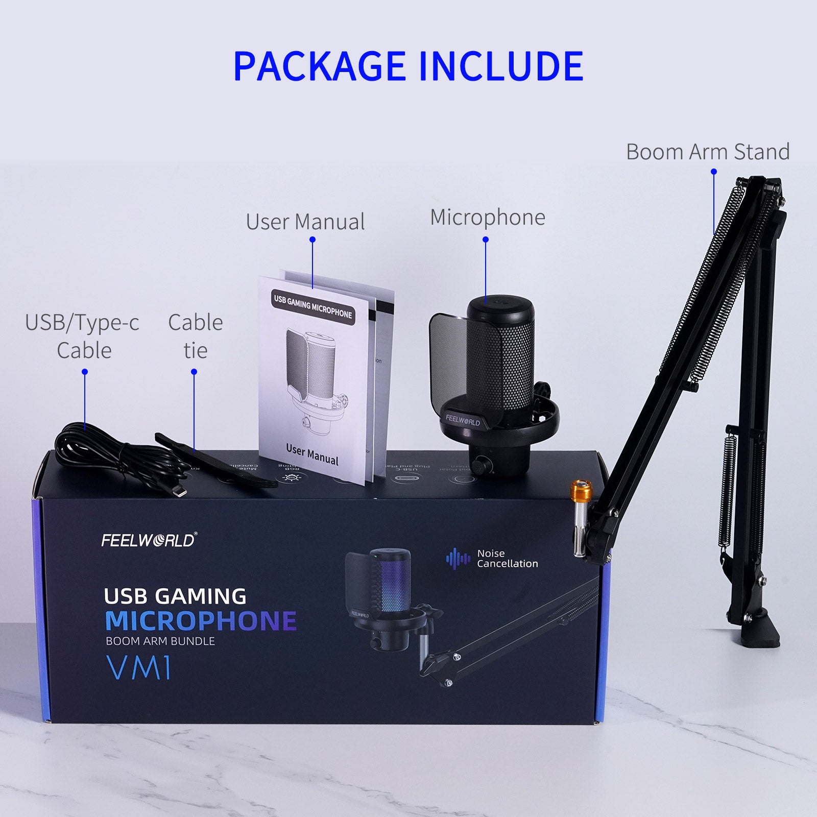 FeelWorld Live Streaming Camera VM1 microphone USB noir