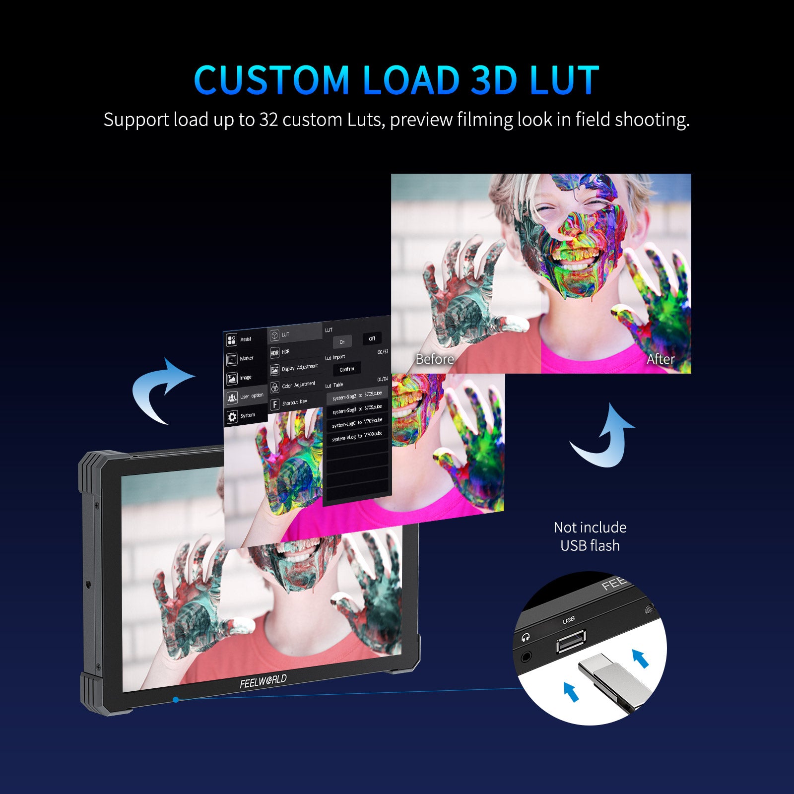 FeelWorld T10 10,1" moniteur terrain tactile 4K HDMI 500 nits