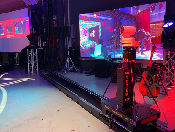 Tecnopoint Tuning Floor Dolly 400 + Totem 50 rail PTZ