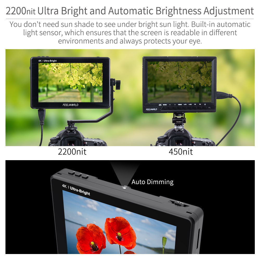 FeelWorld LUT7S Moniteur 7" 2200nit tactile SDI HDMI