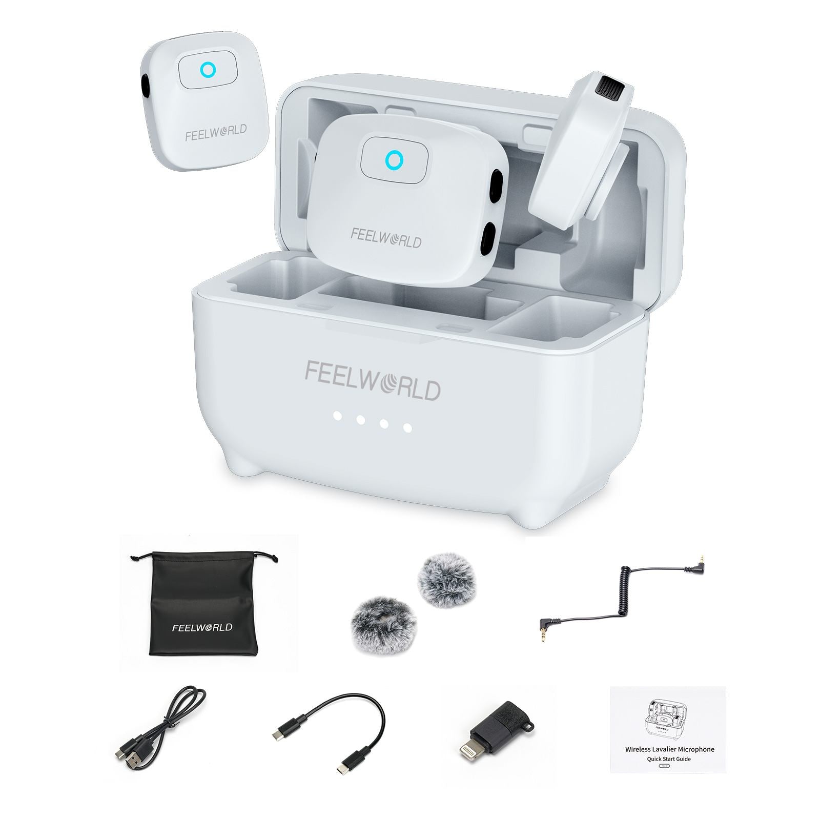 FeelWorld LM1 Micro cravate sans fil noir 2TX + RX + boîtier