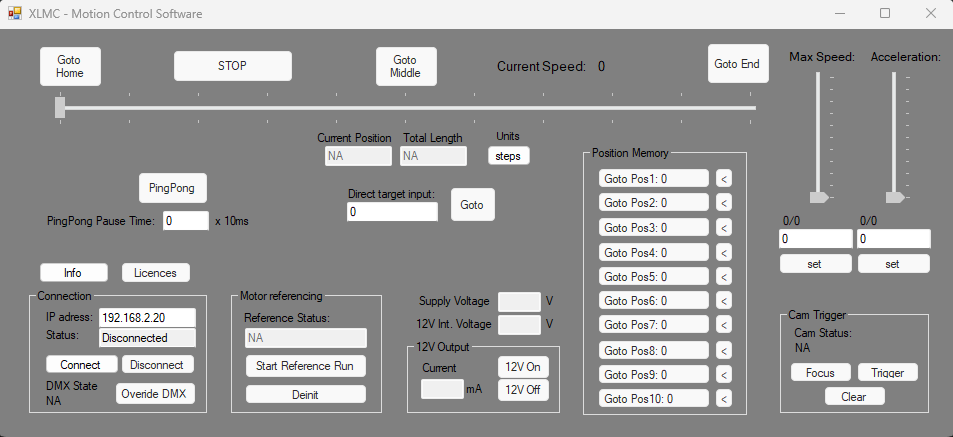 Waterbird Controllers licence logiciel motion control