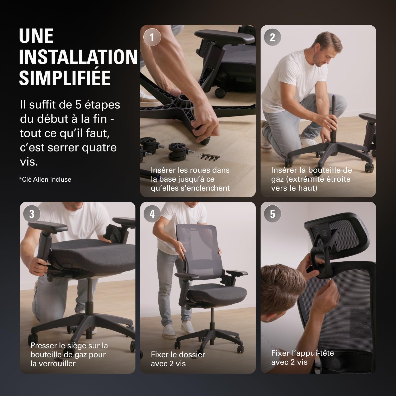 Elgato Embrace fauteuil studio ergonomique noir maille