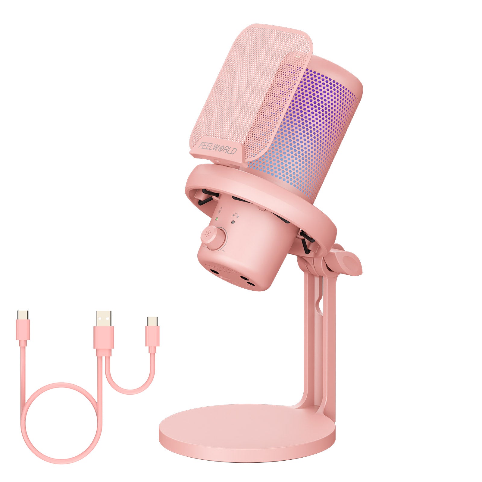 Feelworld VM1 micro condenseur USB blanc + pied