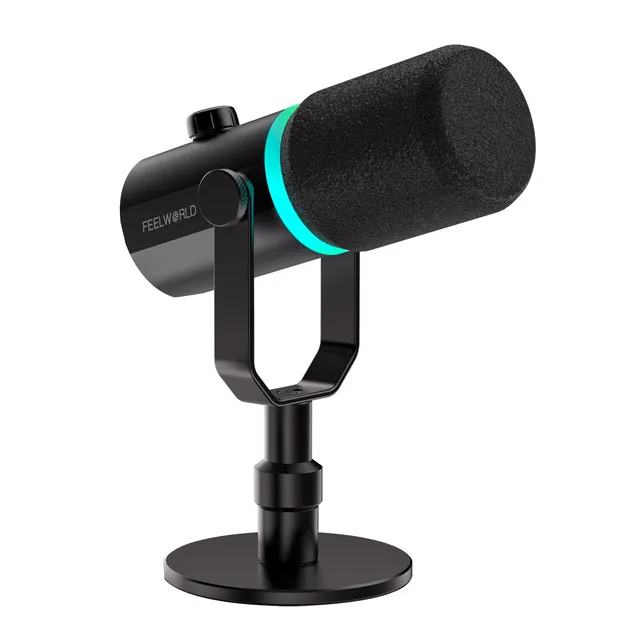 FeelWorld PM1 micro dynamique XLR USB noir podcast