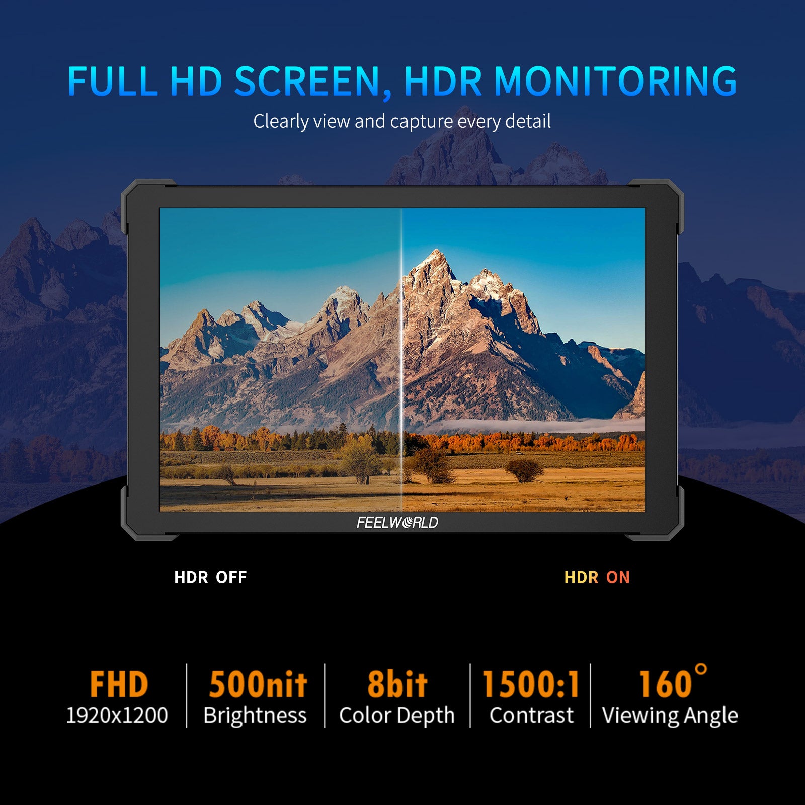 FeelWorld T10 10,1" moniteur terrain tactile 4K HDMI 500 nits