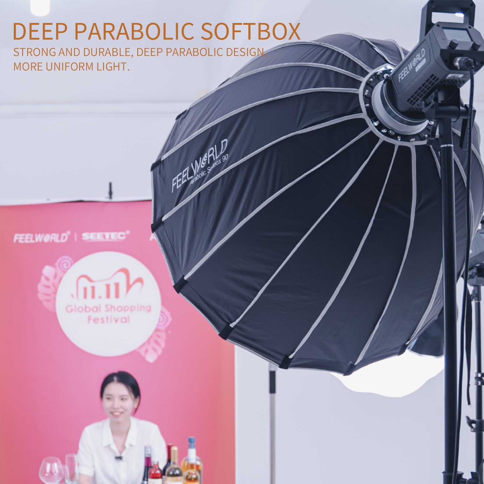 FeelWorld FSP90 softbox parabolique 90 cm Bowens