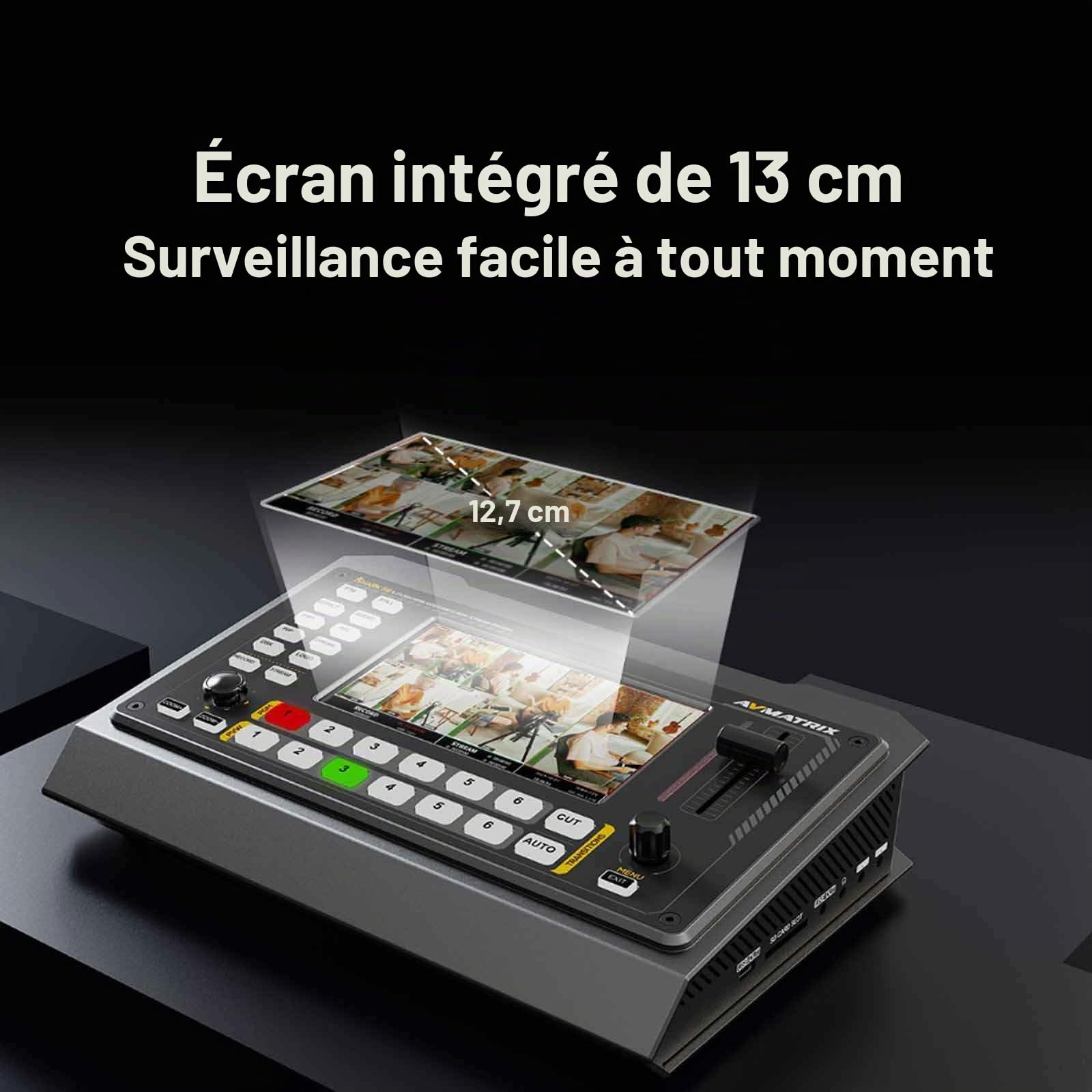 AvMatrix Shark S6 mélangeur vidéo SDI HDMI streaming RTMP