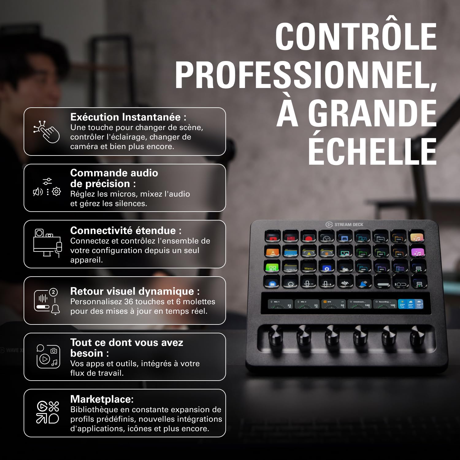 Elgato Stream Deck + XL contrôleur direct 36 touches