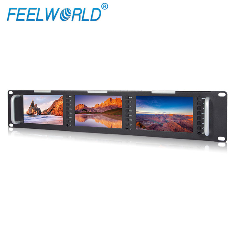 FeelWorld T51 Plus moniteur rack triple 5,5" 2RU SDI HDMI